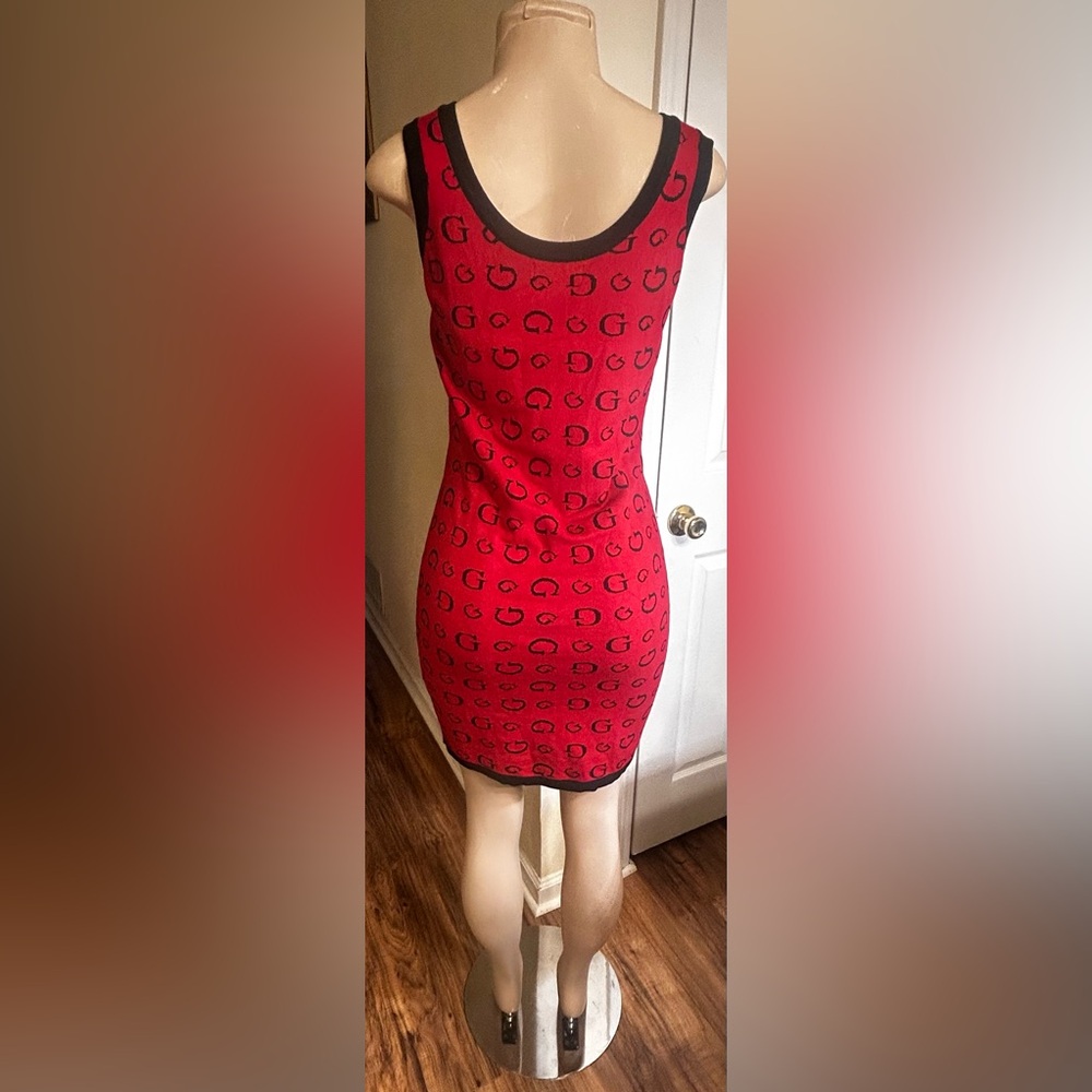 Guess Knit Red GG Logo Dress: EC